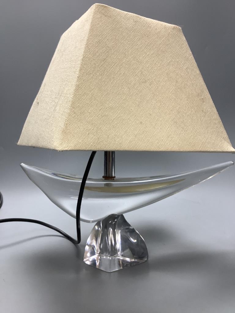 A Daum abstract glass table lamp